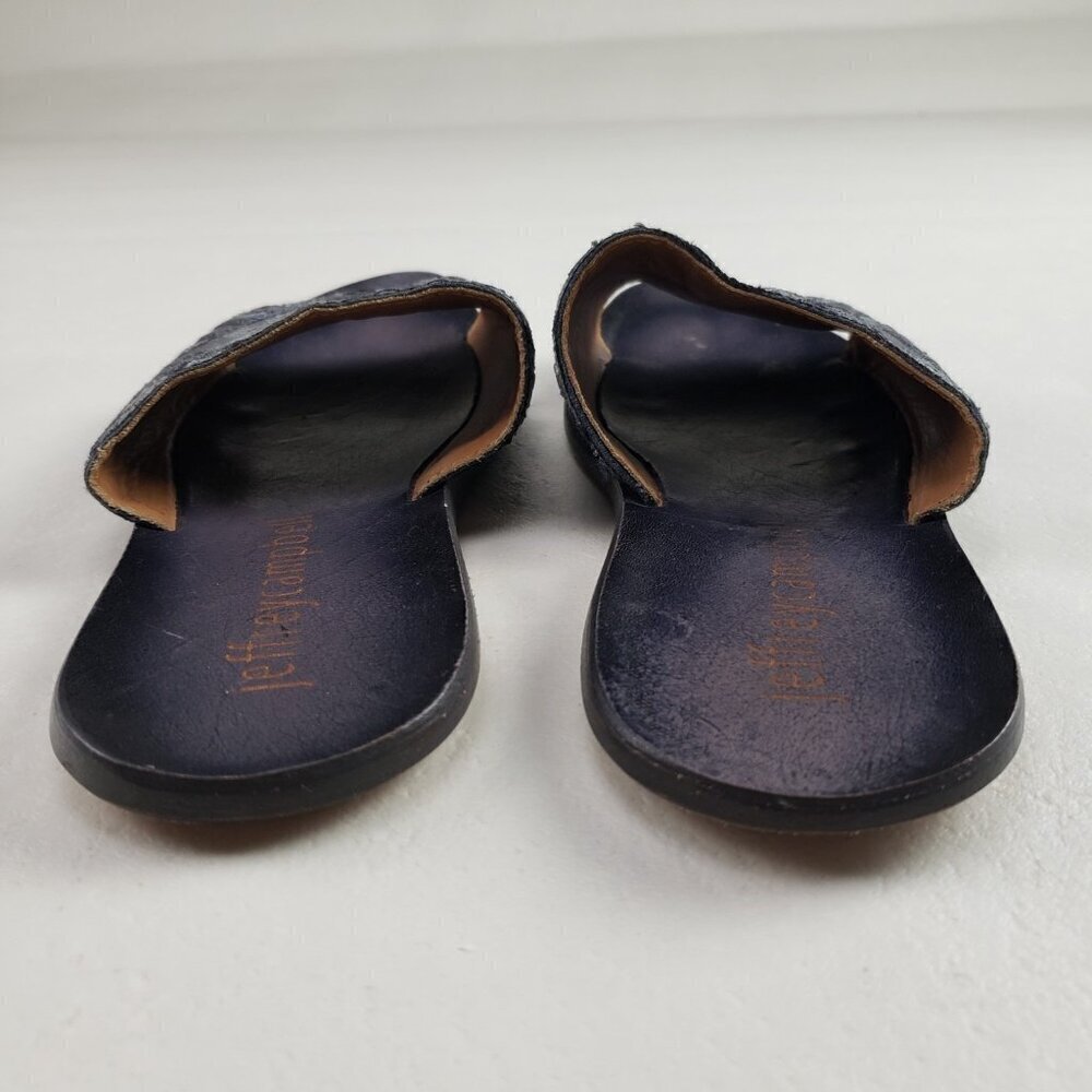 Jeffrey Campbell Embroidered Slide Sandal Womens 9 Black Leather Floral Slip On - Picture 10 of 12